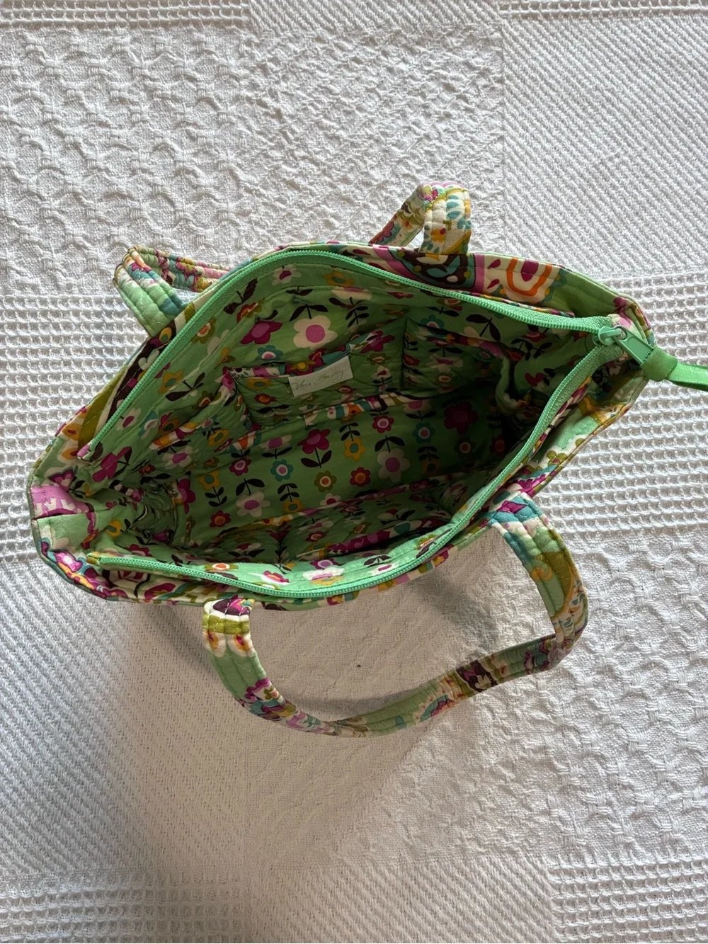 Vera Bradley Mandy Tote Shoulder Bag Purse Tutti Frutti Green Pink Paisley USA